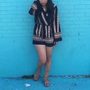 Patterned Long sleeve Romper
